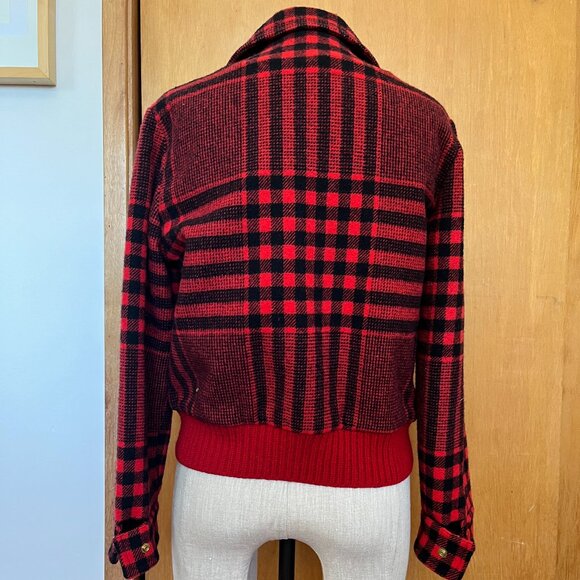 Vintage PENDLETON plaid jacket | red & black - Picture 3 of 7